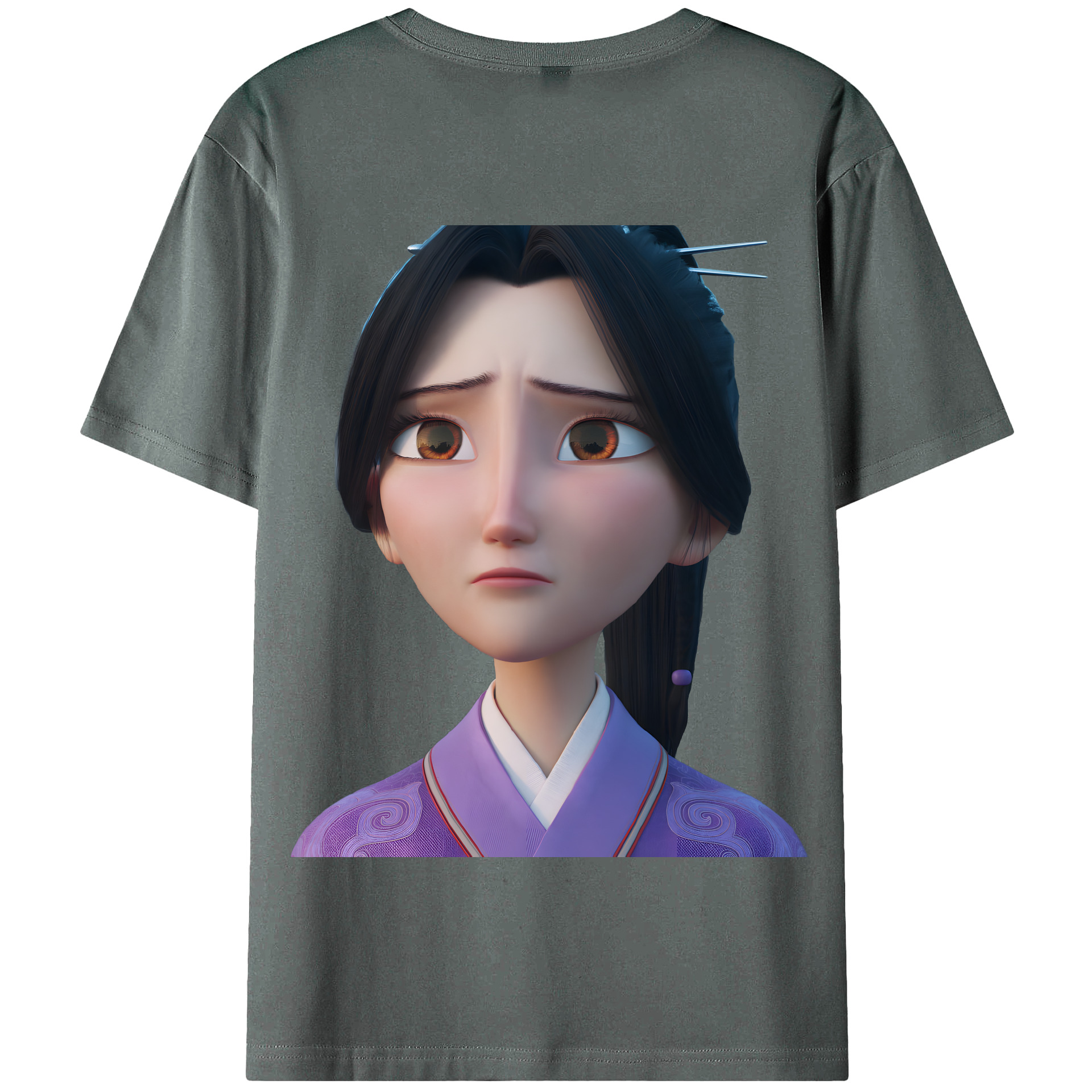 （画像用） Ne Zha 2 ナタ 魔童の大暴れ 綿100％半袖Tシャツ（背面プリント）